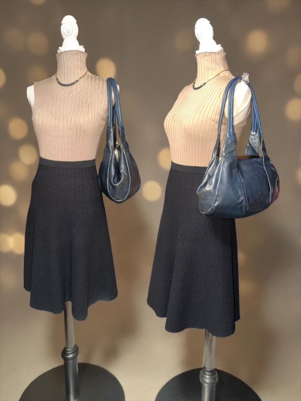 VTG HOBO Blanche Satchel Blue Glaze Leather Fortune Cookie Frame Clasp Lock Y2K - Picture 3 of 11
